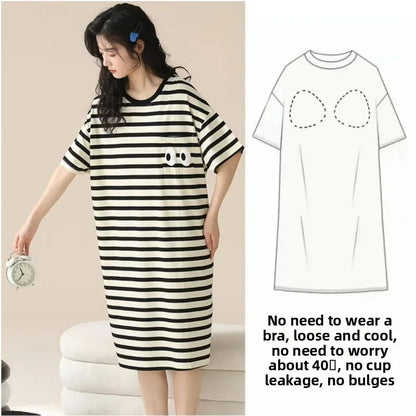 Sleeping Dress Women's Nightwear for Woman Night Clothes Women Sleepwear One Piece Dress Short Sleeve Sleepwear Pyjamas Pajamas