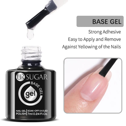 Nude Crystal Rubber Base Gel - 7ml Semi-Permanent Soak Off UV LED Nail Varnish