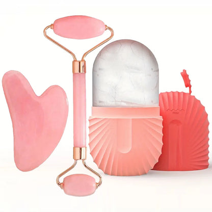 1/2/3pcs Ice Face Roller Facial Ice Roller Set,Facial Massage Roller Tool,Silicone Ice Face Roller,Gua Sha Board Skincare Tool