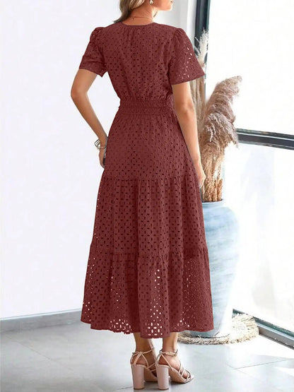 Women’s Marked Midi Dress, Chic Everyday Wear for All Occasions, Elegant Style for Fashion-Forward Ladies