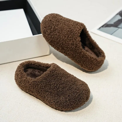 Kids Winter Slippers – Soft Sole Fluffy Cotton House Shoes for Boys & Girls