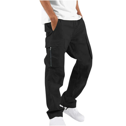 Men's Tactical Cargo Pants Multi Pocket Straight Leg Drawstring Waist Outdoor Hiking Work Casual Daily Street Travel Trousers