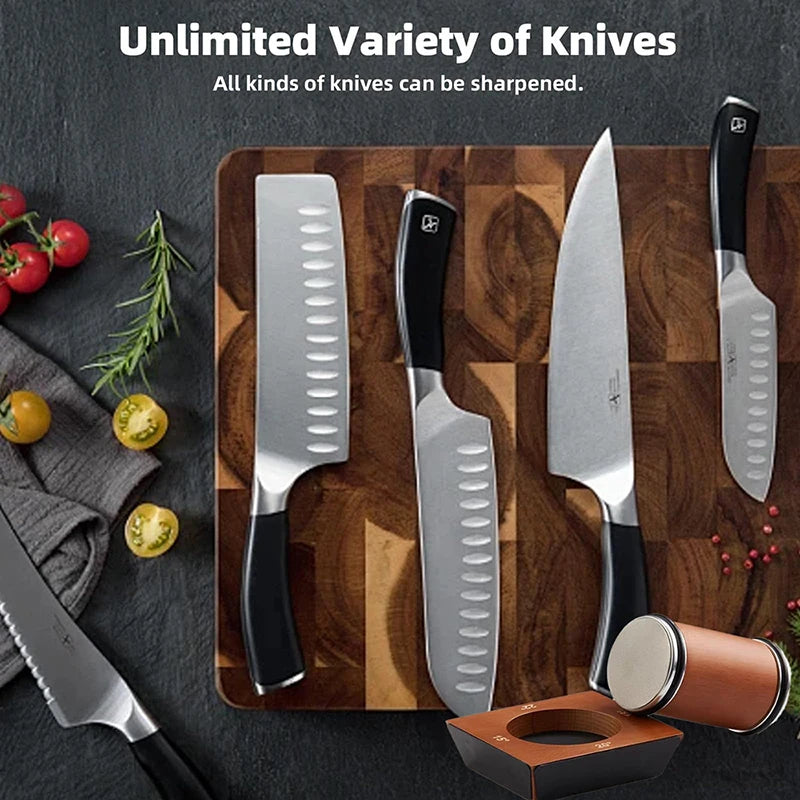 Rolling Knife Sharpener - 4 Angle Sharpening System With Diamond Whetstone Kit