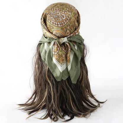 Luxury Silk Head Scarf - Soft Summer Foulard Bandana for Women