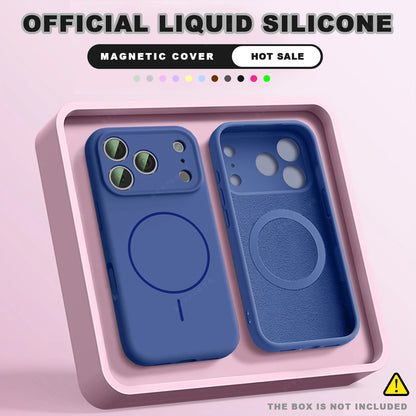 Liquid Silicone Magnetic Phone Case - iPhone 16E1112131617 Pro Max  Air 151416 Plus MagSafe Cover - ZOOMNSTORE