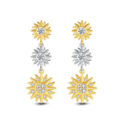 925 Sterling Silver Earrings – Crystal Zircon Studs With Rose Gold Heart & Bee Design