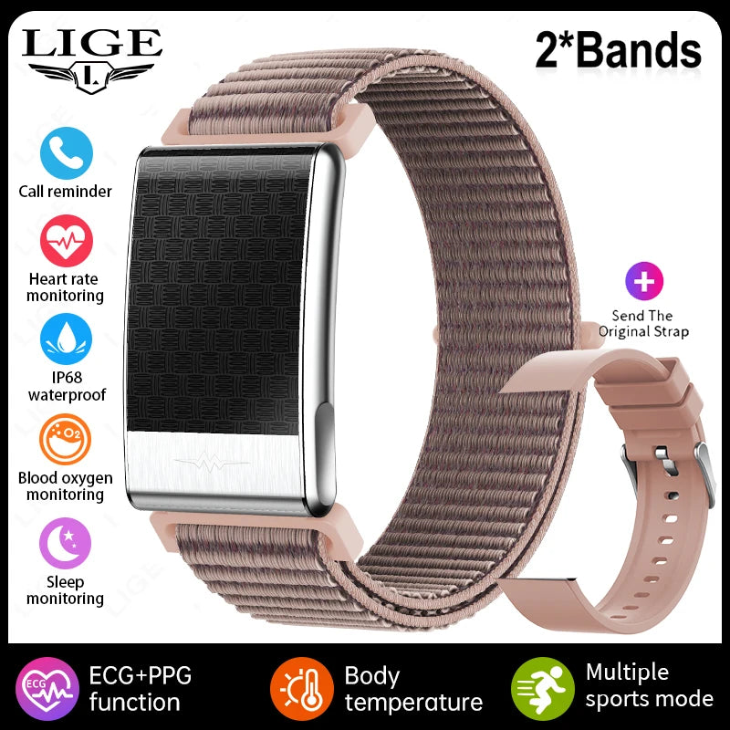 New ECG Health Smart Bracelet Men Women Heart Rate Blood Pressure Blood Lipids Uric Acid IP68 Waterproof Sport Band Smartwatches