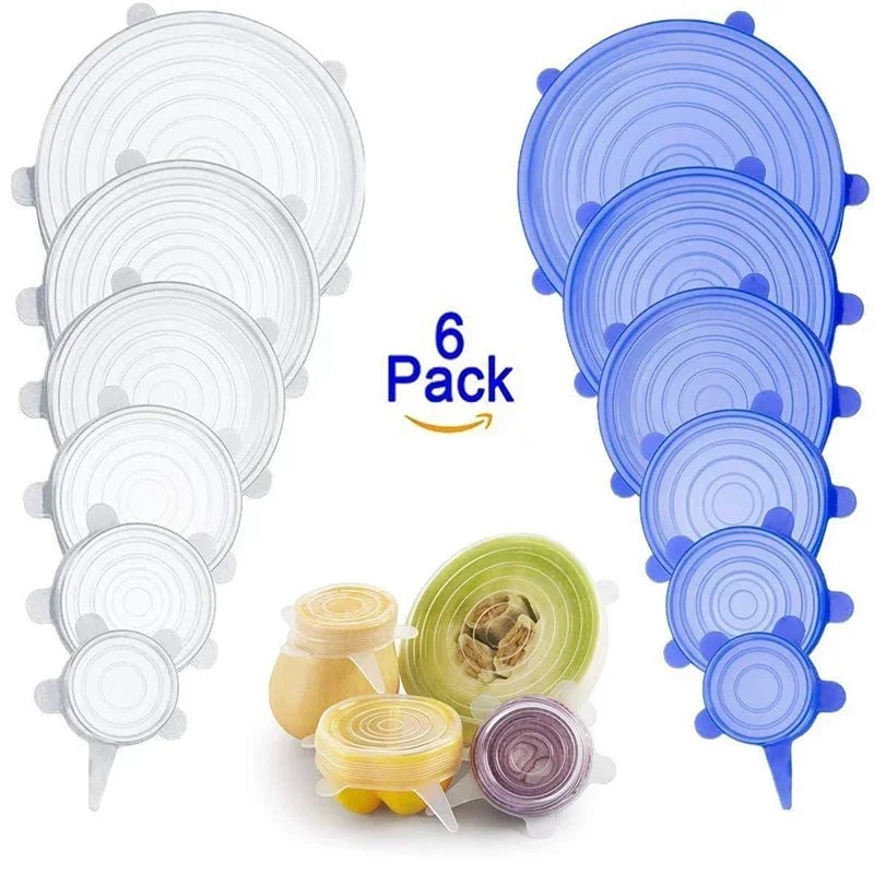 Silicone Stretch Lids – Reusable Airtight Food Covers (Set)