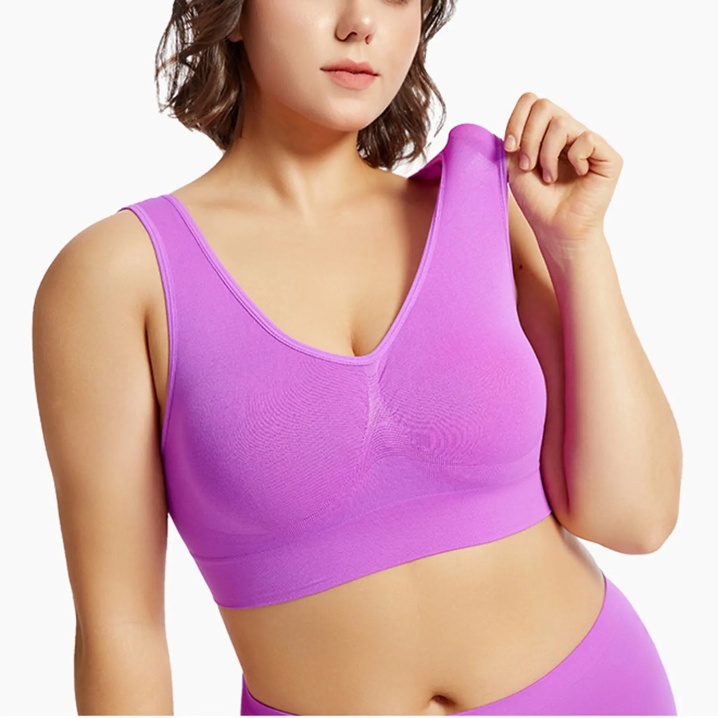 Seamless Bras For Women Hollow Mesh Breathable Sports Bra Female Wireless No Pads Crop Top Sexy Lingerie Soft Brassiere M-5XL