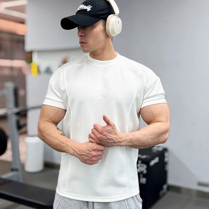 High quality Autumn men long sleeved T-shirt Fashion sport Round Collar fitness running mesh Breathability Training t-shirt men