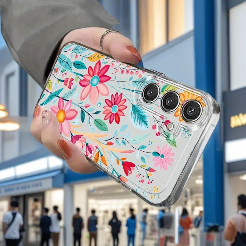 Flowers Vine Clear Case For Samsung S25 Ultra S26 S24 FE S23 Plus S22 S21 A57 A56 5G A55 A54 A53 A52S A37 A36 A35 A26 Case Cover