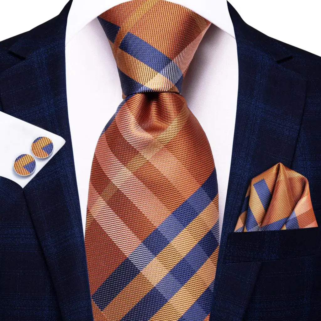 Blue Silk Mens Tie - Formal 100 Silk NeckTie for Weddings and Business
