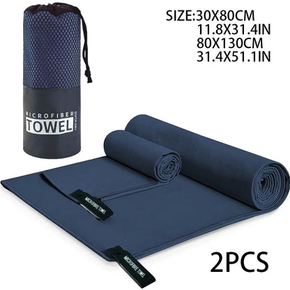 Microfiber Sports Towel Set - Fitness Swimming Yoga Camping Beach Towel