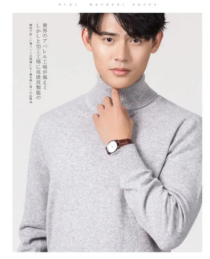Cashmere Cotton Blend Turtleneck Men Jumper 2025 Autumn Winter Wram Clothes Vetement Homme Pull Homme Hiver Man Pullover Sweater