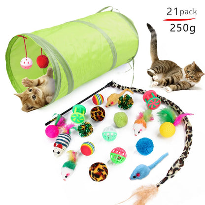 DualPet Kitten Toys Variety Cat Toy Combination Set Cat Toy Funny Cat Stick Sisal Mouse Bell Ball Cat Supplies 20 Piece Set anti