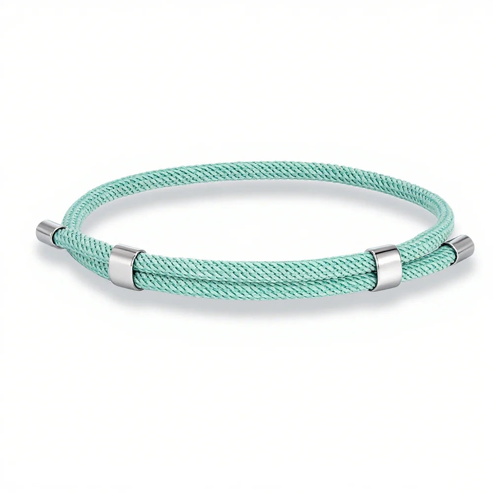 MKENDN Simple Style Men Women Bracelet 3mm Durable Marine Rope With Polished Steel Closure Jewelry Summer Beach Gifts
