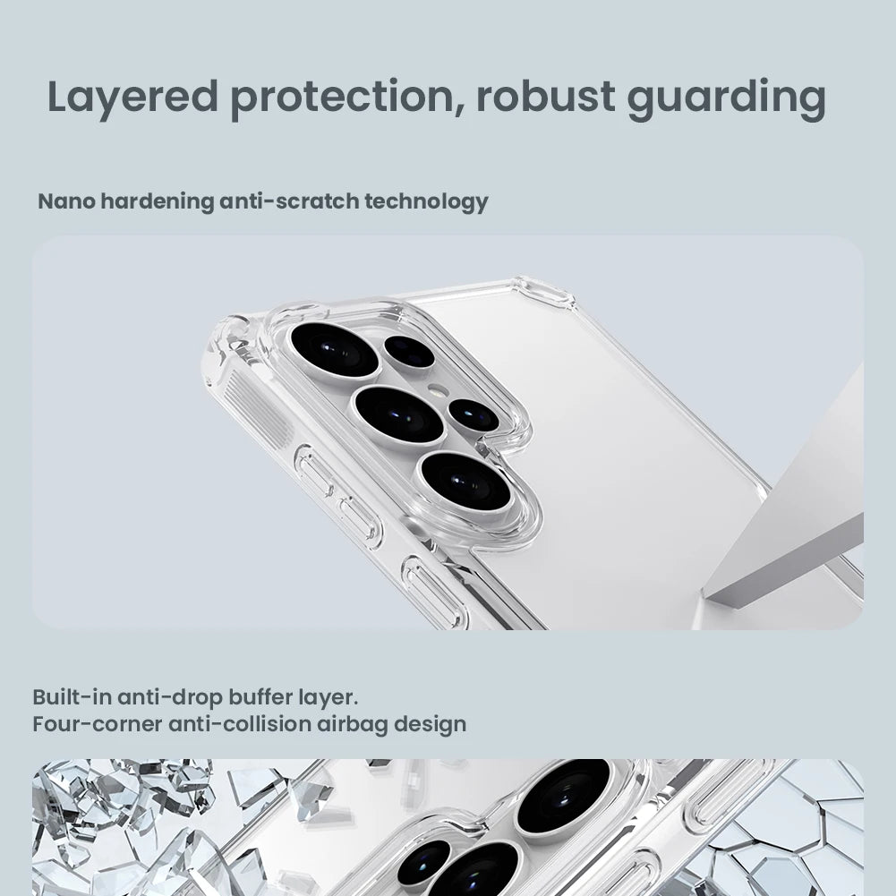 Nillkin for Samsung Galaxy S26 Ultra S26 Plus S25 Ultra S24 Ultra S23 Ultra TPU + PC Silicone Soft Transparent Phone Case