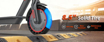 8.5inch Solid Tire Electric Scooter 10.5Ah 19mph Max Speed Smart APP Control 21miles Max Range Foldable E-Scooter for Adult