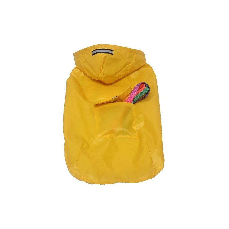 Dog Raincoat Waterproof Hoodie Jacket Rain Poncho Pet Rainwear Clothes with Reflective Stripe for All Sizes Big Puppies