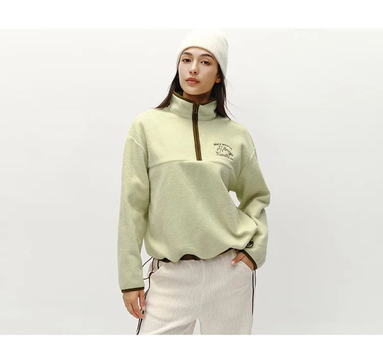 Semir Tops for Woman Fleece Warm Embroidered 2025 Winter Fall Clothes Sweatshirt Soft Fleece Warm Loose Fit Daily Wear 2025 New