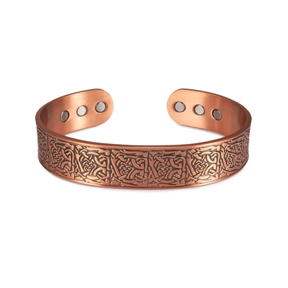 Vinterly Pure Copper Bracelets Vintage Viking Yggdrasil 15mm Adjustable Cuff Bangles Health Energy High Magnet Jewelry Resizable