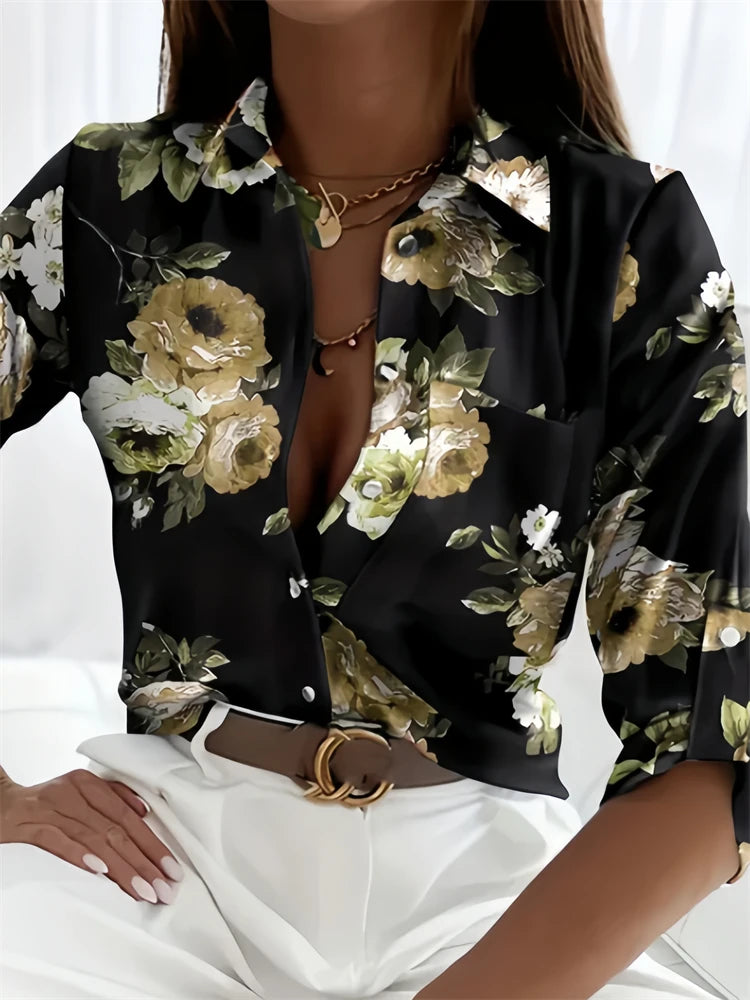 Hot Ladies Shirt 3D Print Long Sleeve Loose Shirts Hawaiian Shirts Fashion and Casual Character Size Comfortable Fabric