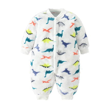 Baby Romper - Soft Flannel Infant Jumpsuit With Elastic Cuffs | Newborn Clothes