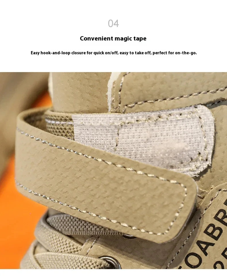 Children's Winter Boots - Waterproof Leather Snow Boots With Anti Slip Sole