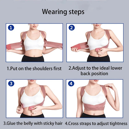 Hunchback Corrector Straight Back Open Shoulder Lumbar Spine Correction Belt Elastic Invisible Back Straightening Unisex