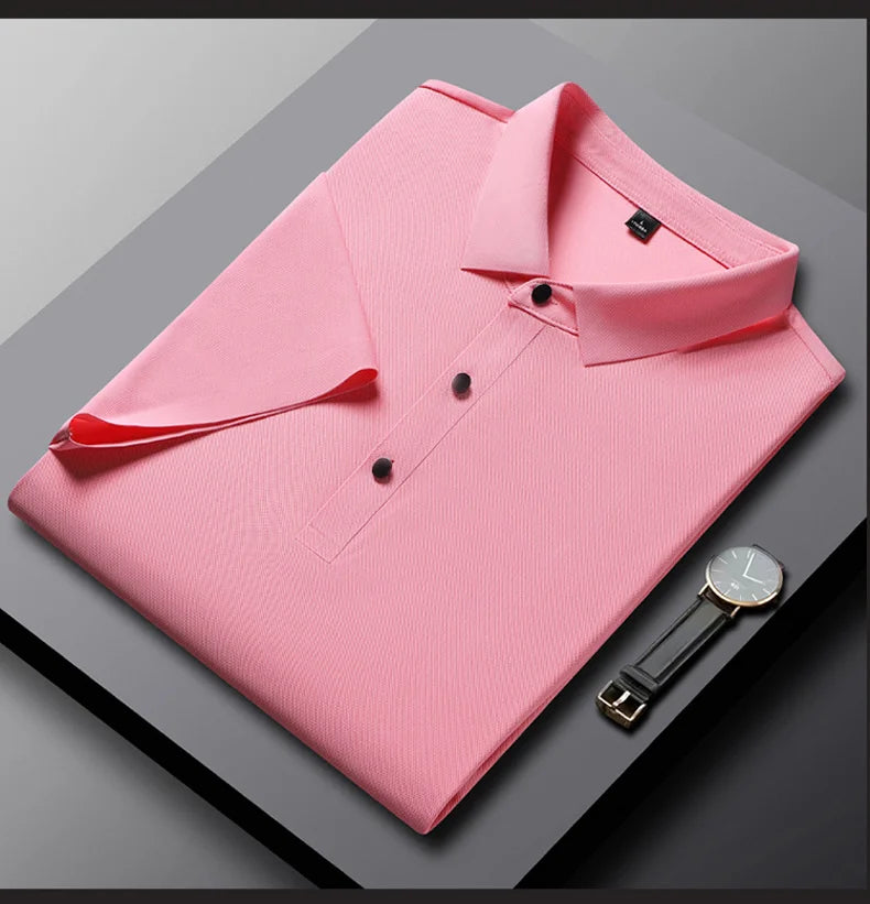 Men's Polo Shirt - Summer Quick Dry Casual Work Shirt | Plus Size Breathable Solid Color