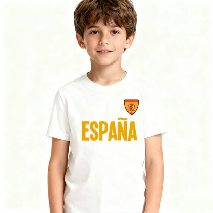 ESPANA T-shirt, casual wear for Spanish children's daily life, O-neck, national emblem printed cotton T-shirt