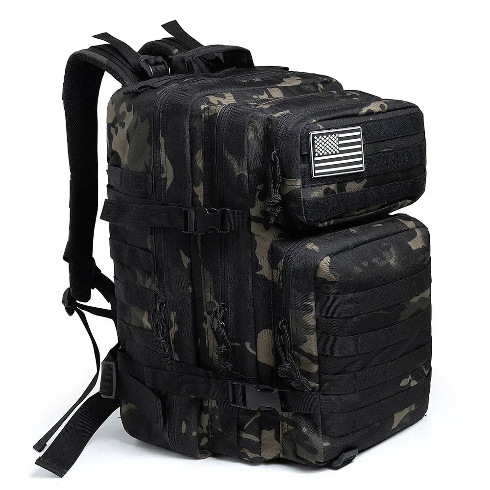 45L Tactical Backpack - Large Capacity Outdoor Hiking  Camping Bag for Men  Women