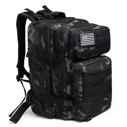 45L Tactical Backpack - Large Capacity Outdoor Hiking  Camping Bag for Men  Women