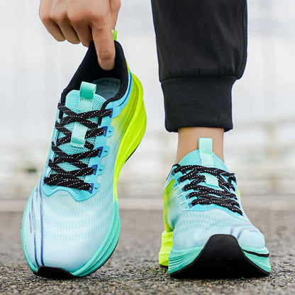 Marathon Men Sports Running Shoes Carbon Board Air Cushion Breathable Lightweight Women's Comfortable Athletic Nonskid Sneakers