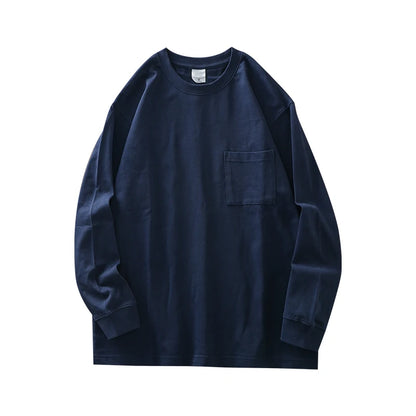 Men's Long Sleeve T Shirt - DUKEEN Heavyweight Cotton Crew Neck Casual Tee