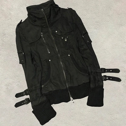 Goth Hoodies Y2k Clothing 2000s Vintage Women Punk Zipper Winter Hooded Korean Streetwear Harajuku Sweatshirts Girl Sweet Hoody