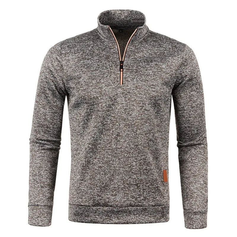 Animal Game Men's Half Zipper Sweatshirts Long Sleeve Solid Pullover Turtleneck Streetwear Warm Jacket Sport Coats Outerwear