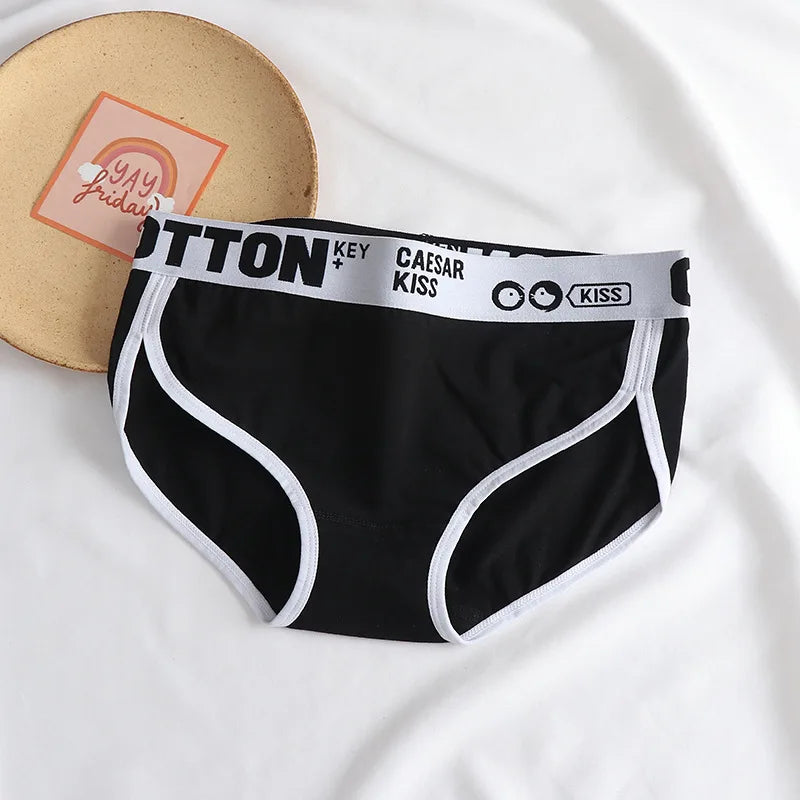 Women Cotton Panties Ladies Sexy Letter Sports Seamless Briefs Beathable Antibacterial Lingerie Solid Underwear Female Intimates