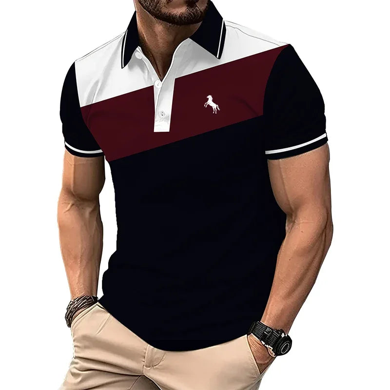 Men's Polo Shirt - Summer Casual Short Sleeve Business Polo With 3D Digital Print