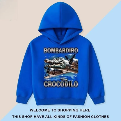 Kids Cartoon Hooded Sweatshirt - Classic Tung Tung Mountains and Seas Design - ZOOMNSTORE