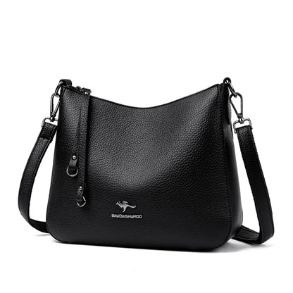 Pu Leather Handbag | Casual Female Tote With Interior Zipper Pocket & No Zipper Closure