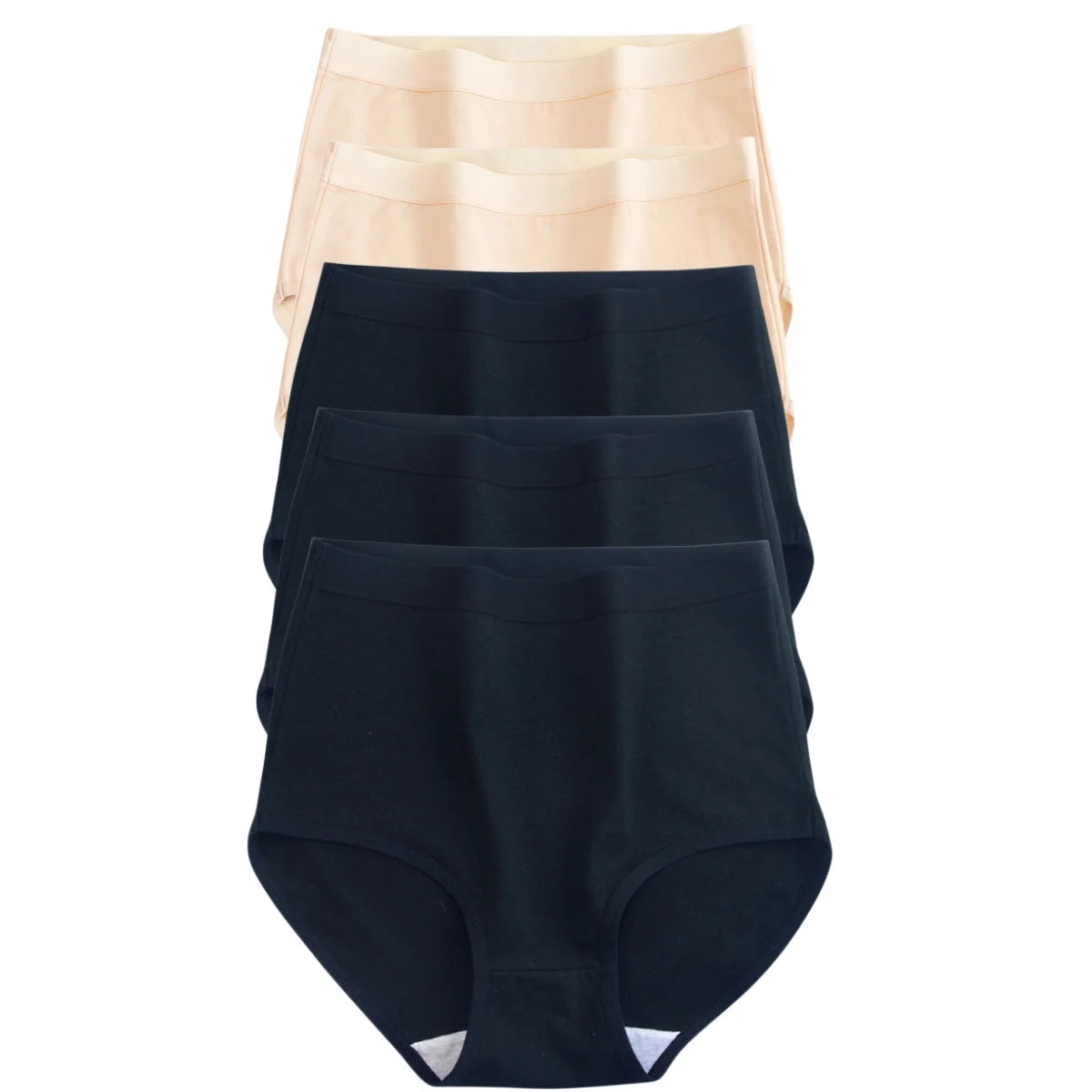 5Pcs/Set Women Cotton Panties High Waist Tummy Control Panties Solid Color Underwear Female Underpants Sexy Lingerie M-3XL