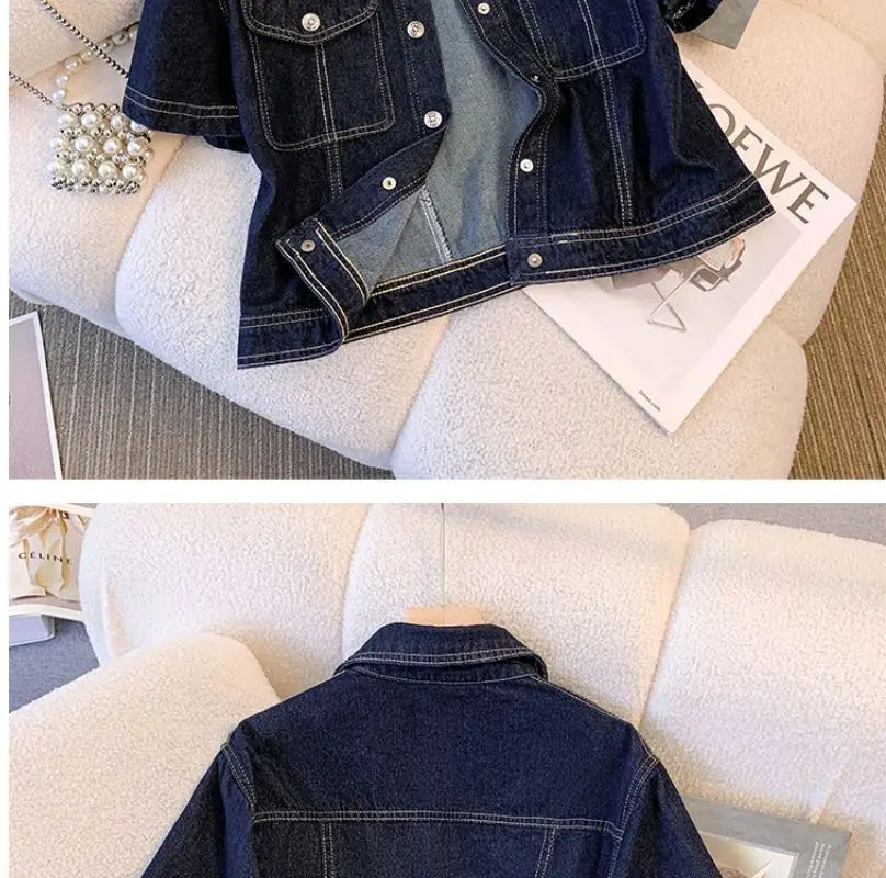 Women's Denim Jackets Streetwear Short Sleeve Summer Jean Jacket Outwear Ropa Mujer Fashion Retro Vintage Coat Cropped Tops