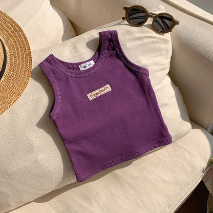 Kids Summer Clothes Sleeveless T-shirt Fashion Children T-shirt For Girls Boys Cotton Vest Tops