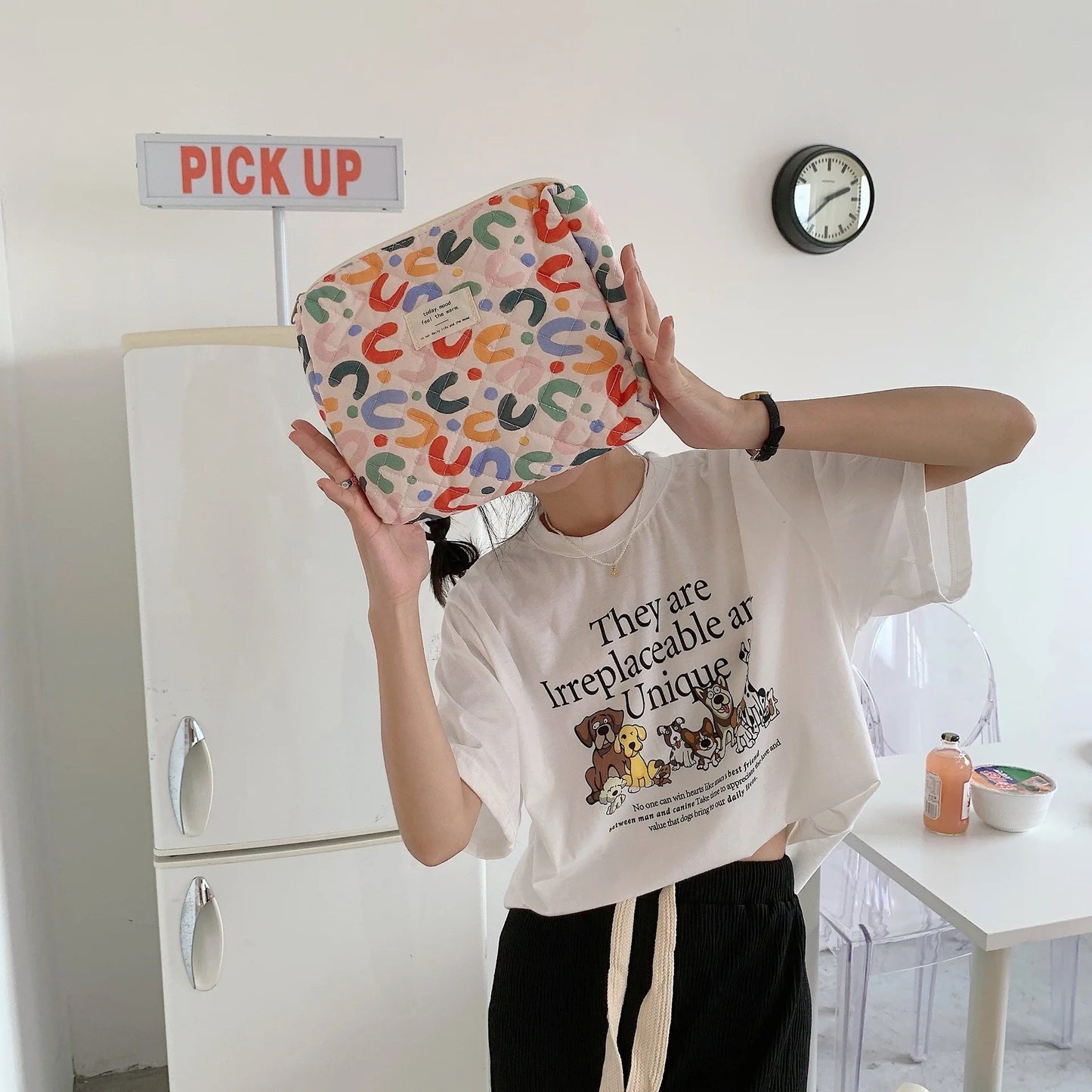 Baby Diaper Bag Cartoon Print Nappy Bag Zipper Handbag Carry Pack Travel Outdoor Diaper Storage Bag Multi Functional Storage Bag