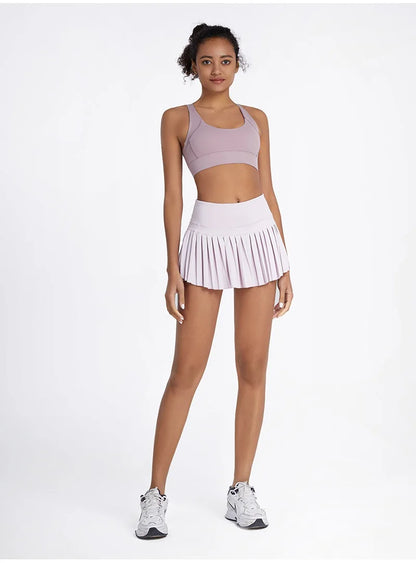 Cloud Hide Safe Tennis Skirts XS-XXL Gym Golf Running Pleated Pantskirt SEXY Women Sports Fitness Shorts Pocket High Waist Skort
