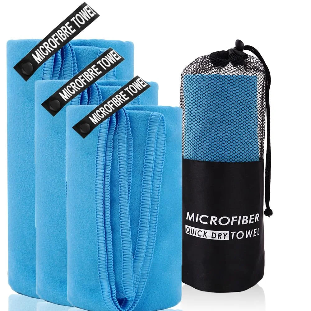 Microfiber Quick Dry Gym Towel Silver ION OdorFree Absorbent Fiber Fast Drying Workout Gear for Body Sweat Working Out