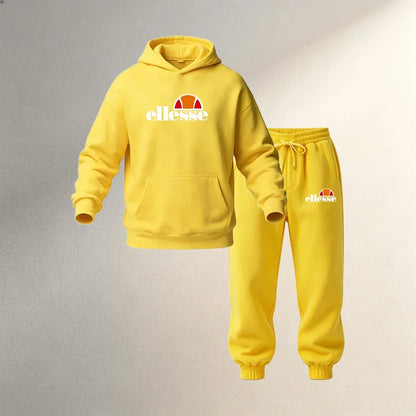 Men's Clothing Hoodies Sets 2 Pcs Autumn Winter Sport Casual Pullover Sweatshirts Tracksuit Fashion Warm Hoodie + Jogging Pants
