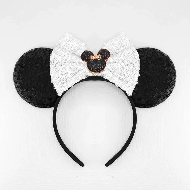 Mickey Mouse Ears Headband - Sequin Hair Bow for Halloween Festival and Cosplay