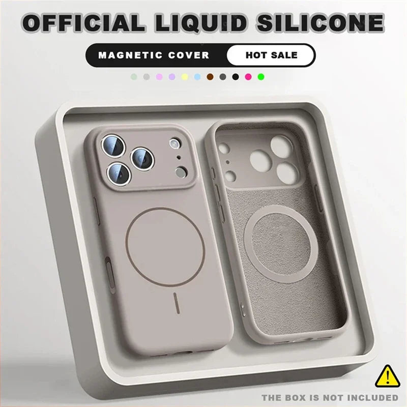 For Magsafe Liquid Silicone Phone Cases For iPhone 17 16 15 14 13 12 Pro Max 16 Plus Air Case Magnetic Wireless Charging Cover